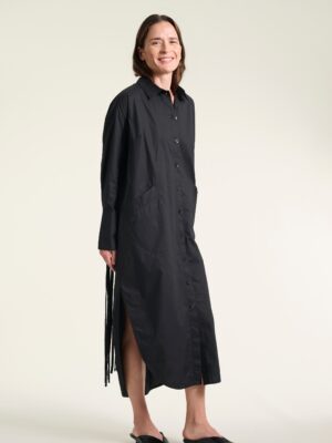 Kami Cotton Shirt Dress Black 15142-0039