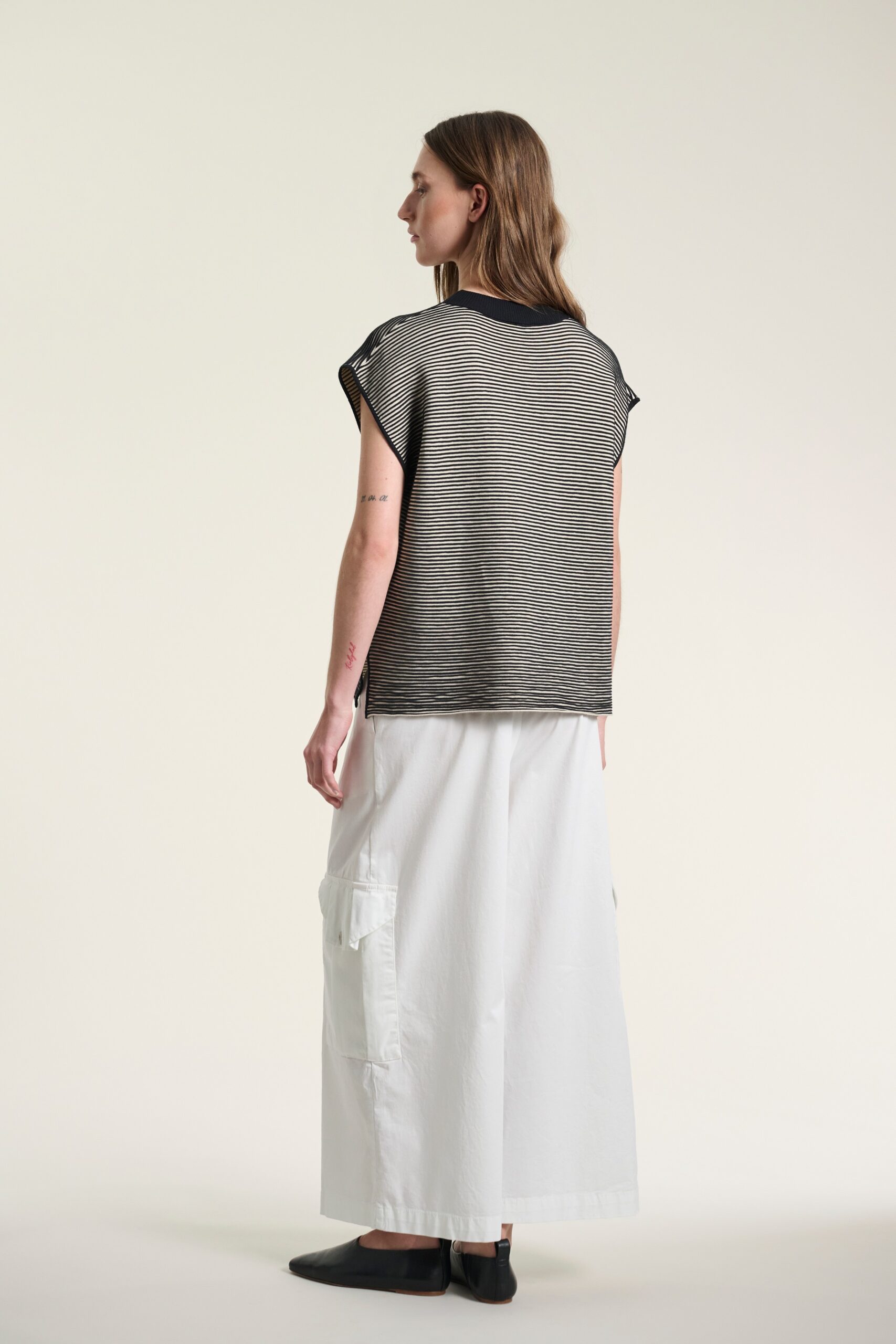 Saku Blouse With Pintucks Black/Ivory 15171-0316 - Afbeelding 2