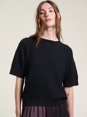 Saku Short Sleeved Blouse Black 15175-0039