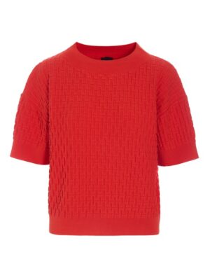 Saku Short Sleeved Blouse Fiery Red 15175-5067