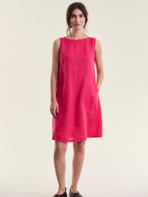 Airy Linen Short Dress Rhodonendron 15192-8069