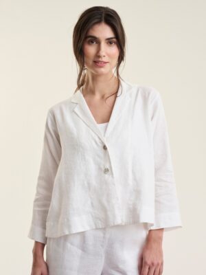 Airy Linen A-Shaped Jacket White 15193-1000