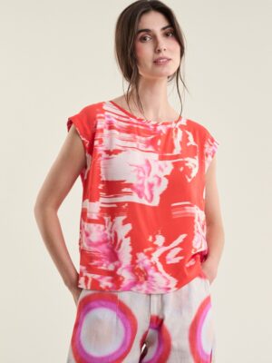 Haru Fsc Blouse Round Neck Kimono Flower 15216-9406