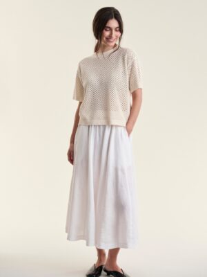 Airy Linen Skirt White 15198-1000
