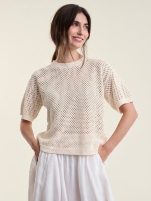 Kumi Short Sleeved Blouse Canvas 15251-1065